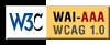 Level AAA conformance icon, W3C-WAI Web Content Accessibility Guidelines 1.0